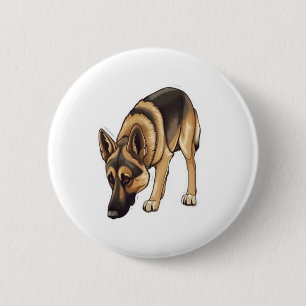 German Shepherd Tracking  6 Cm Round Badge