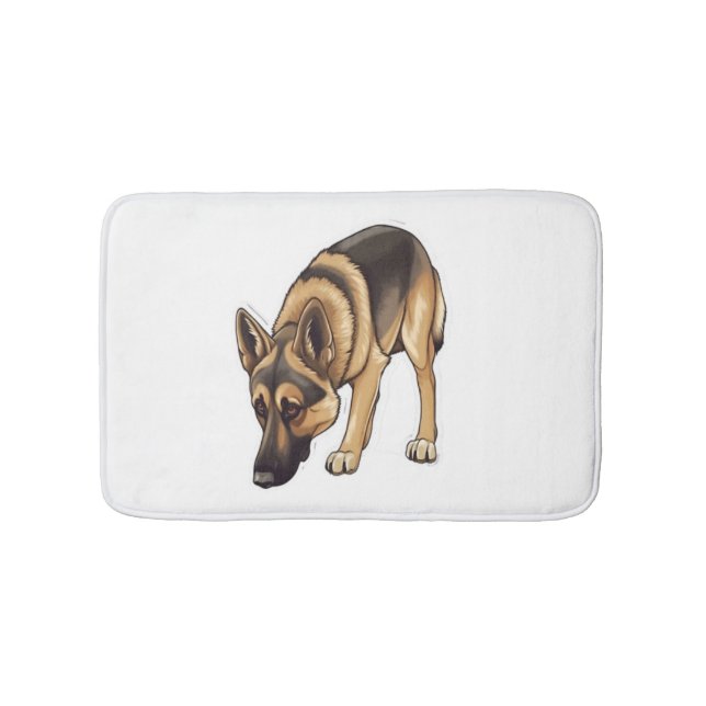 German Shepherd Tracking  Bath Mat (Front)