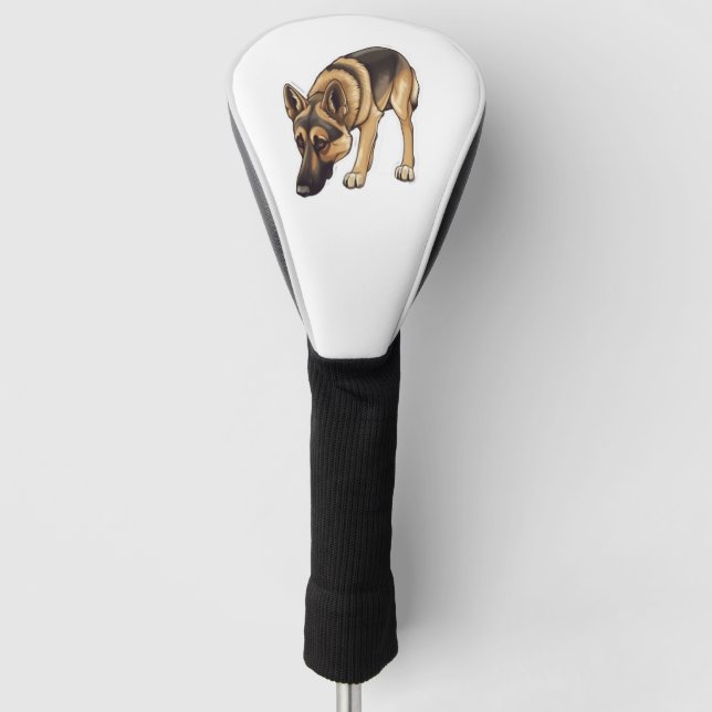German Shepherd Tracking  Golf Head Cover (Front)