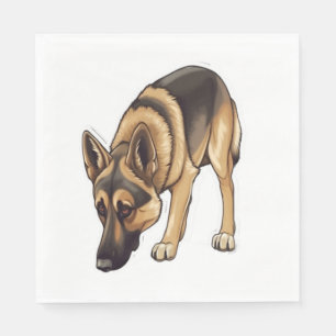 German Shepherd Tracking  Napkin