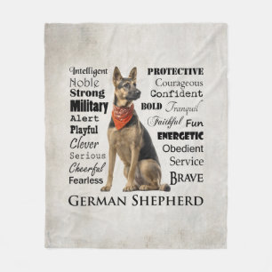 German Shepherd Traits Fleece Blanket