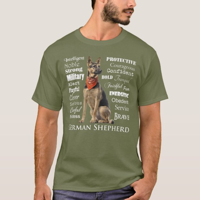 German Shepherd Traits T-Shirt (Front)