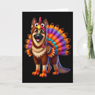 German Shepherd Turkey Funny Thanksgiving Animal D Card