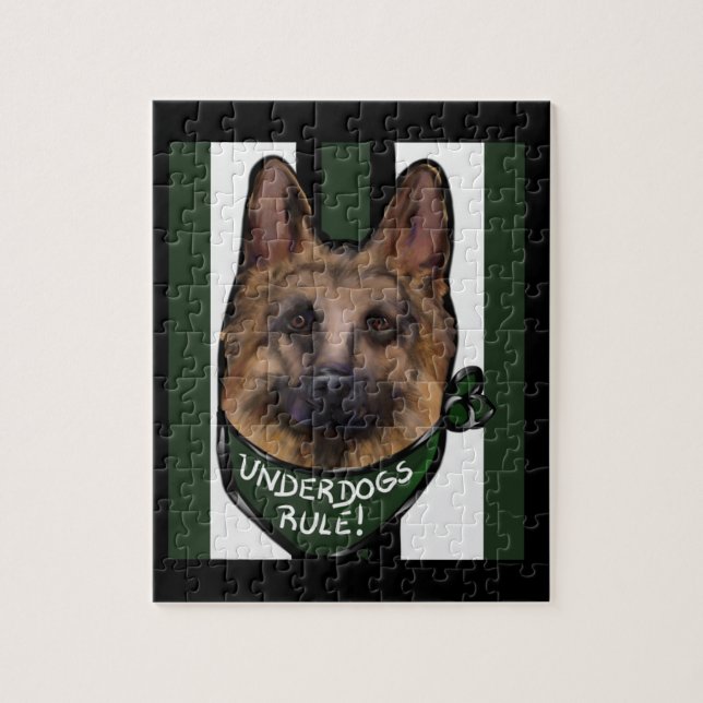 German Shepherd Underdog Jigsaw Puzzle (Vertical)