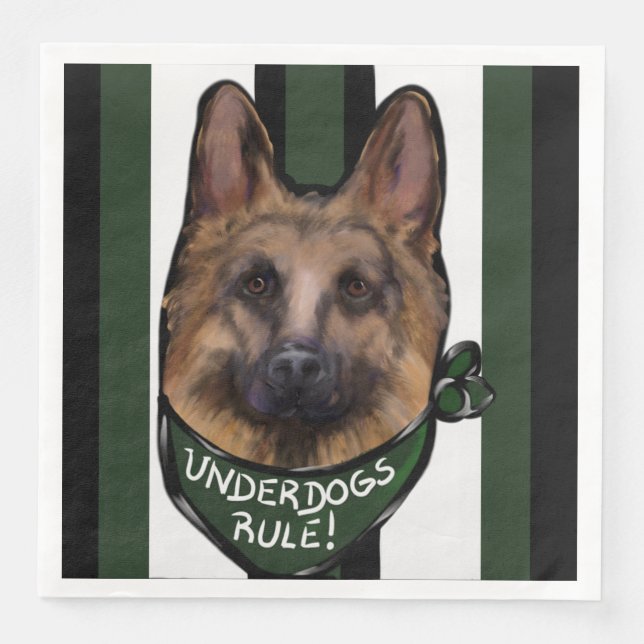 German Shepherd Underdog Napkin (Front)