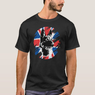 German Shepherd  Union Jack   For Men & Women T-Shirt