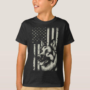 German shepherd usa flag patriotic fourth of july T-Shirt