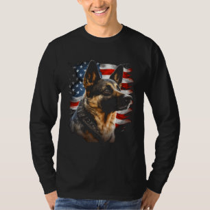 German Shepherd USA Flag Patriotic German Shepherd T-Shirt