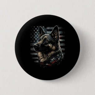 German Shepherd Usa Flag Patriotic Shepherd 6 Cm Round Badge