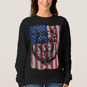 German Shepherd USA Merica Flag Retro Sweatshirt
