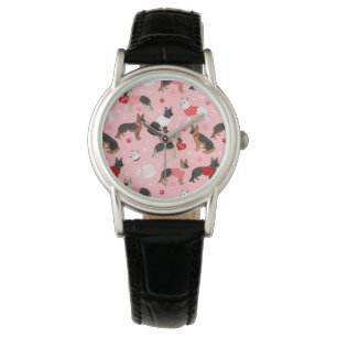 German Shepherd Valentine Pattern Watch