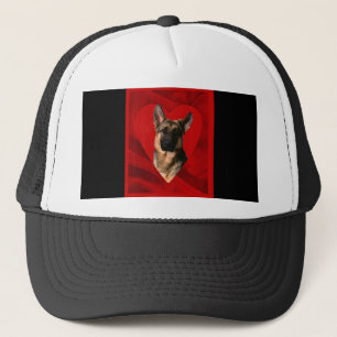 German Shepherd Valentine Trucker Hat