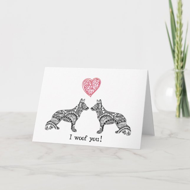 German Shepherd Valentine's Day Card (Front)