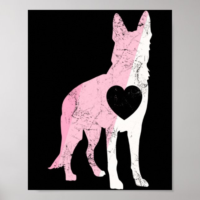 German Shepherd Valentines Day Cud Love Dog  Poster (Front)