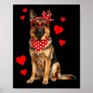 German Shepherd Valentines Day Dog Lover Heart Poster