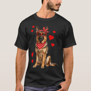 German Shepherd Valentines Day Dog Lover Heart  T-Shirt