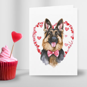 German Shepherd Valentines Day Love Heart Custom Holiday Card