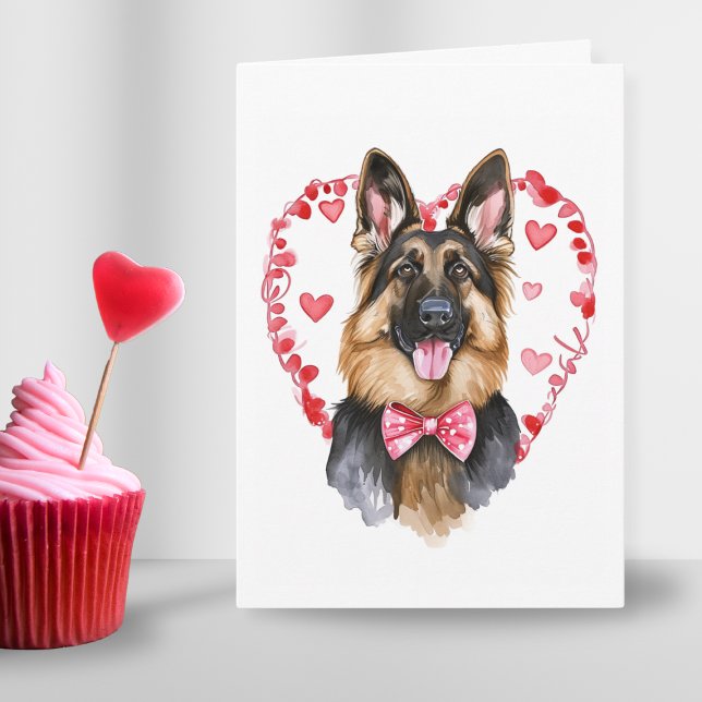 German Shepherd Valentines Day Love Heart Custom Holiday Card (German Shepherd Valentines Day Love Heart Custom Holiday Card)