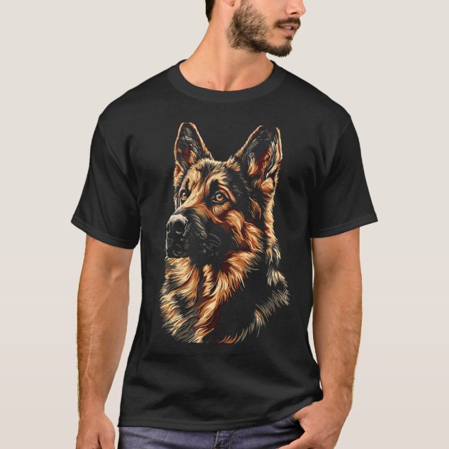German Shepherd Vector T-Shirt (Front)