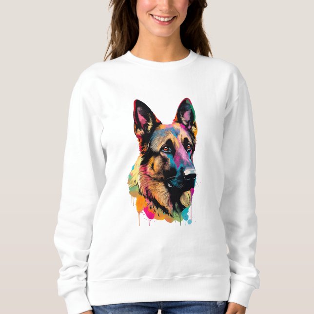 German Shepherd Vibrant and Colourful Sweatshirt (Front)