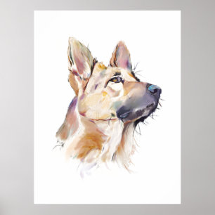German Shepherd Wall Art Poster – Dog Art Print