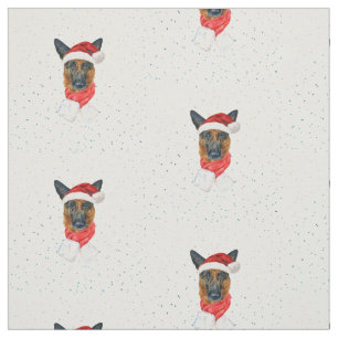 German Shepherd Watercolor, Dog Breeds Christmas Fabric