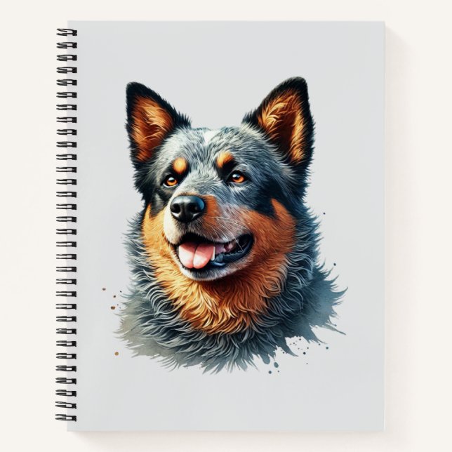 German Shepherd Watercolor Portrait  Notebook (Front)