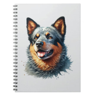 German Shepherd Watercolor Portrait  Notebook