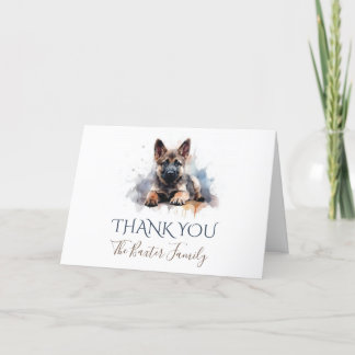 German Shepherd Watercolor Thank You Card