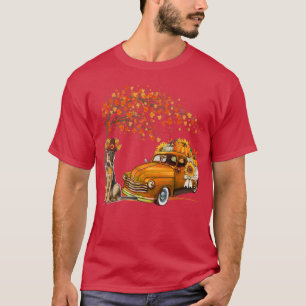 German Shepherd Wearing Hat Fall Tree Pickup Truck T-Shirt