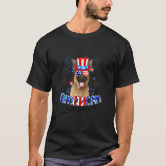German Shepherd Wearing Sunglasses Usa Flag 4th Of T-Shirt