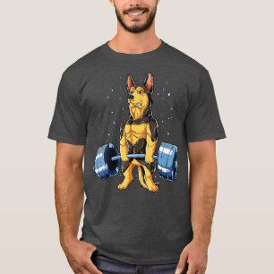 German Shepherd Weightlifting Funny Deadlift Men F T-Shirt