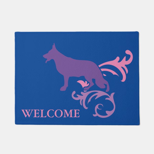 German Shepherd Welcome – Customisable  Doormat (Front)