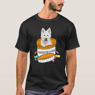 German Shepherd White Antidepressant T-Shirt