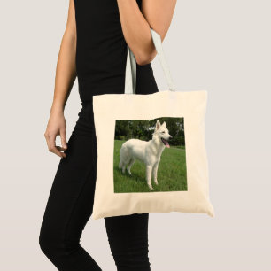 german shepherd white full tote bag