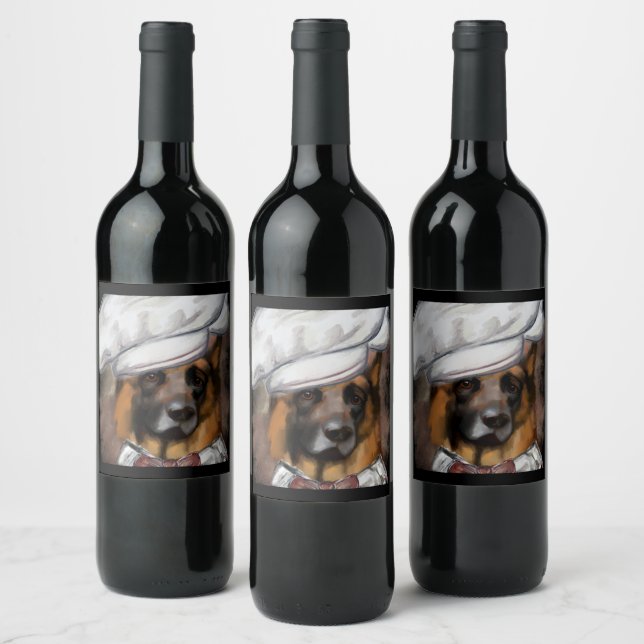 German Shepherd  Wine Label (Bottles)