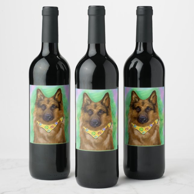GERMAN SHEPHERD      WINE LABEL (Bottles)