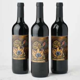 German Shepherd Wine Label
