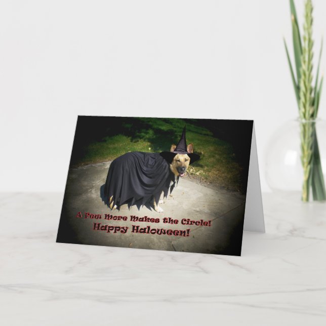 German Shepherd Witch Dog Card (Front)