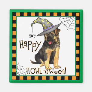 German Shepherd Witch Magnet