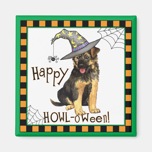 German Shepherd Witch Magnet (Front)