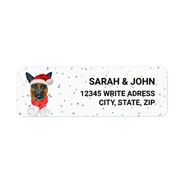 German Shepherd With Santa Hat Christmas (Front)