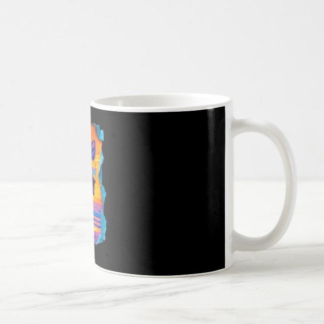 German shepherd with sunglasses sunset tropical coffee mug (Right)