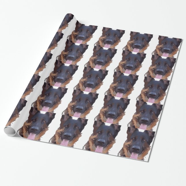 German shepherd wrapping paper (Unrolled)