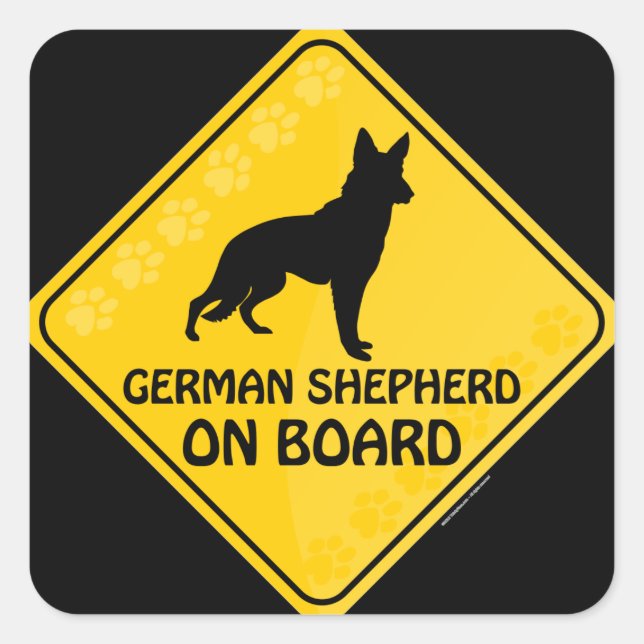 German Shepherd Xing Square Sticker (Front)