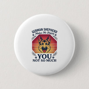 German Shepherd You Dog Retro Sunset Paws_1 6 Cm Round Badge