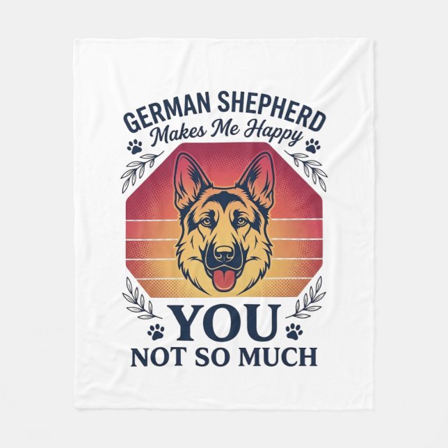 German Shepherd You Dog Retro Sunset Paws_1 Fleece Blanket (Front)