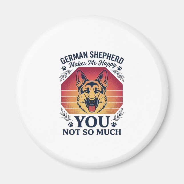 German Shepherd You Dog Retro Sunset Paws_1 Magnet (Front)