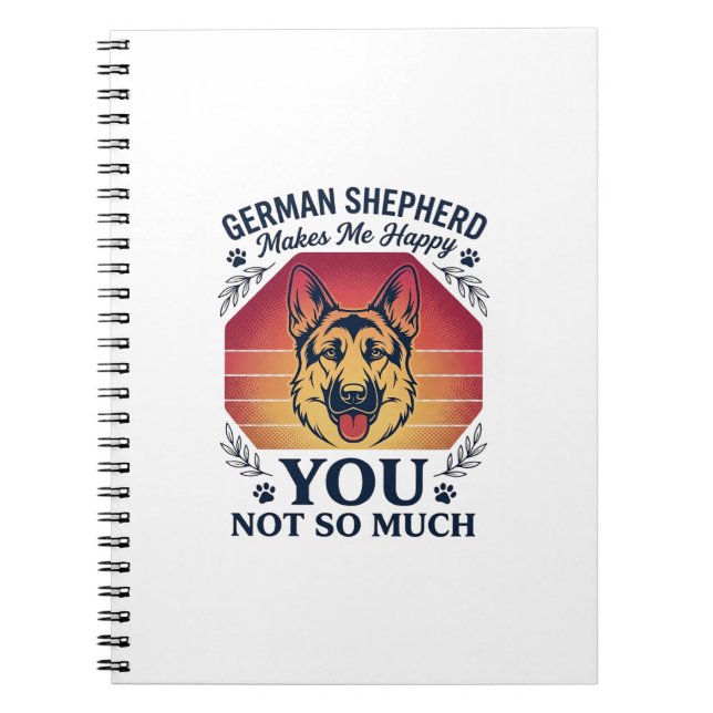 German Shepherd You Dog Retro Sunset Paws_1 Notebook (Front)