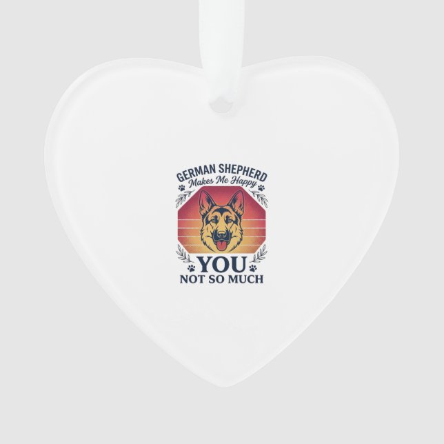 German Shepherd You Dog Retro Sunset Paws_1 Ornament (Front)